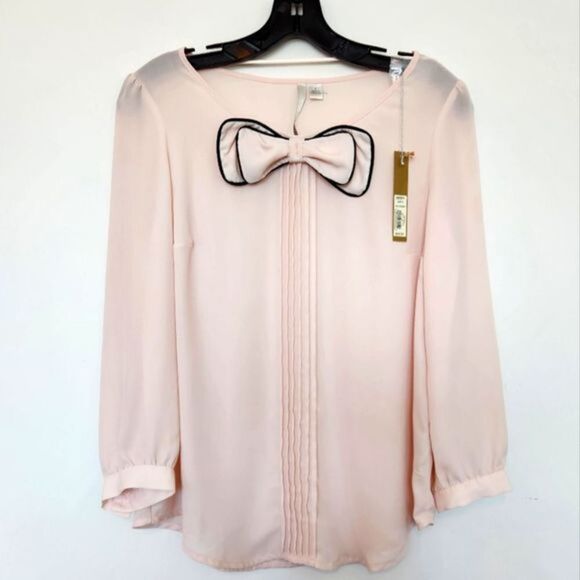 Lauren Conrad Bow Pleated Blouse‎ - Picture 1 of 11